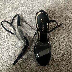 Size 10 clear black wedges